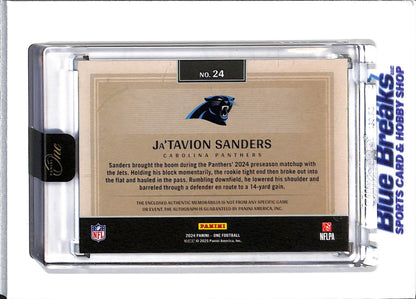 2024 Panini One - Ja'Tavion Sanders - Football - Carolina Panthers - Relic - Auto - 21/49