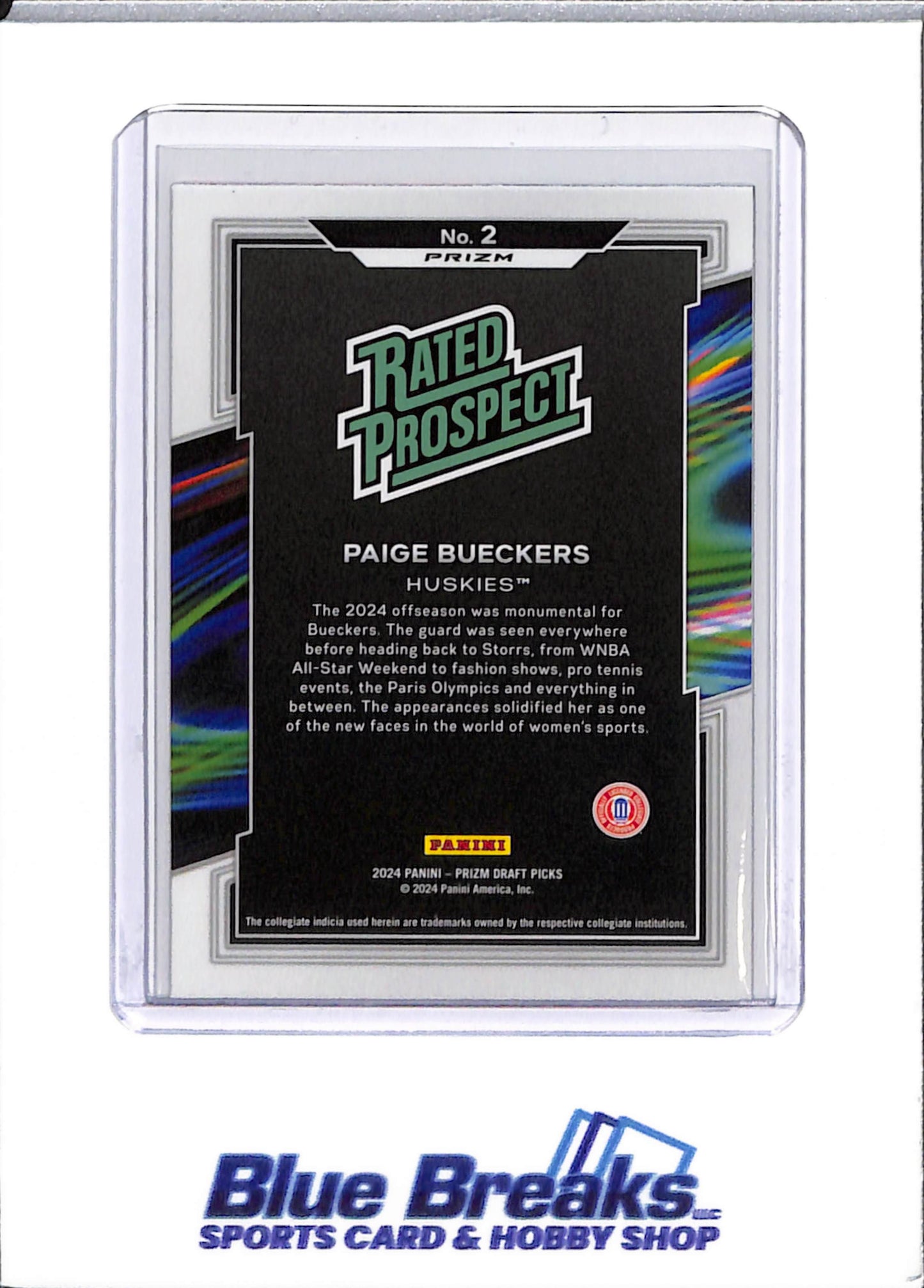 2024 Panini - Paige Bueckers - Prizm Draft Picks - Basketball - WNBA - UConn - Red - Rated Prospect - #2