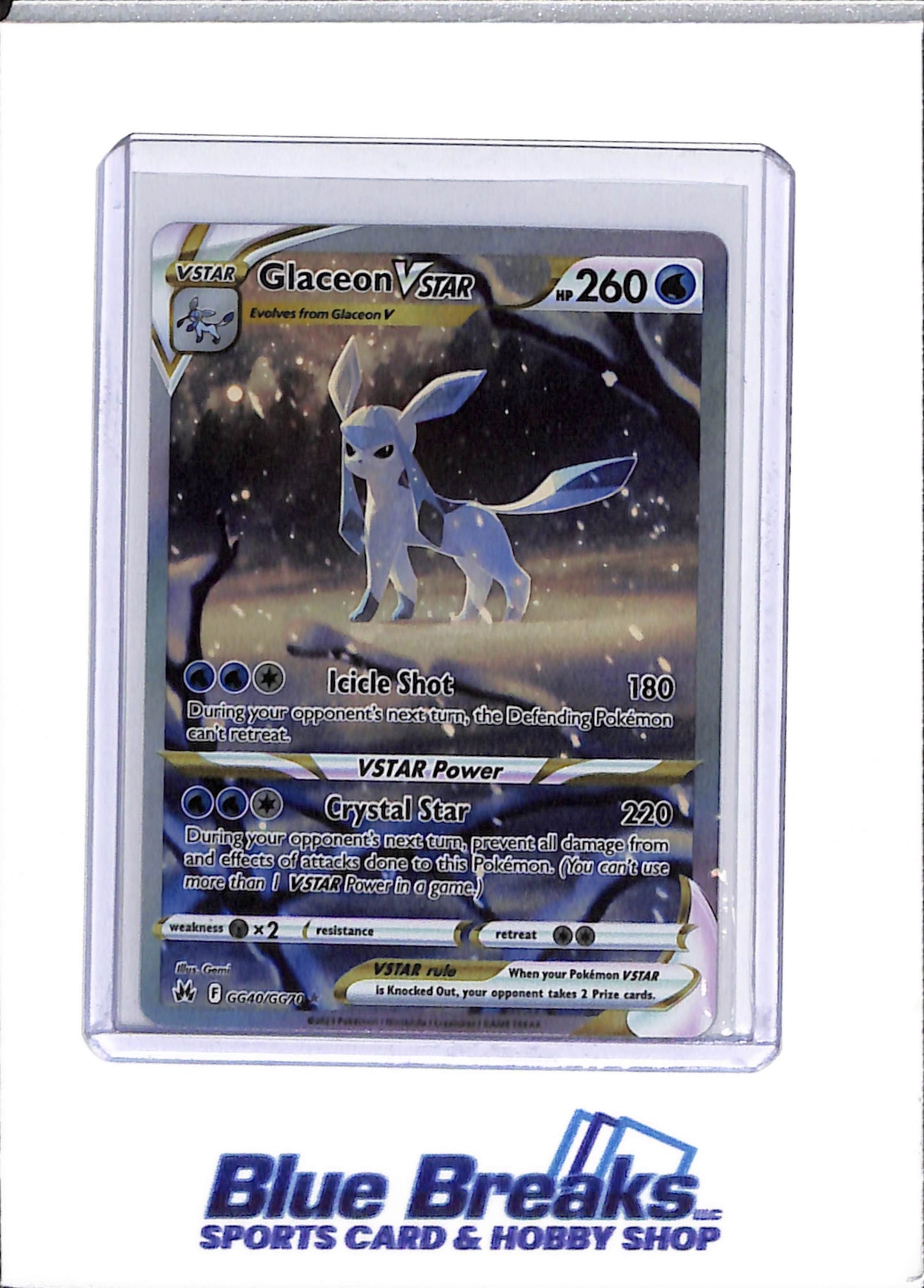 Pokemon - Glaceon V Star - GG40/GG70 - Galarian Gallery Holo - Crown Zenith