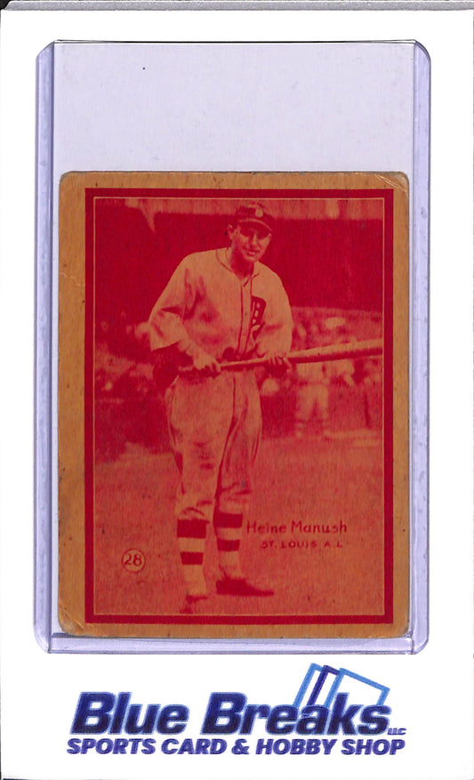 1931 W517 - Heine Manush - St Louis Browns - Baseball - Red - #28