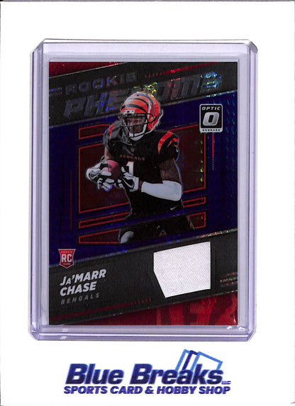 2021 Donruss Optic - Ja'Marr Chase - Cincinnati Bengals - Football - Rookie Phenoms - Blue - #RP-7 - relic
