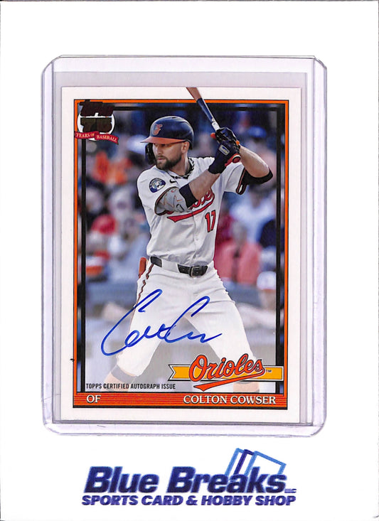 2026 Topps - Colton Cowser - Series 1 - Baltimore Orioles - Baseball - 75th - Auto - #91A-COW