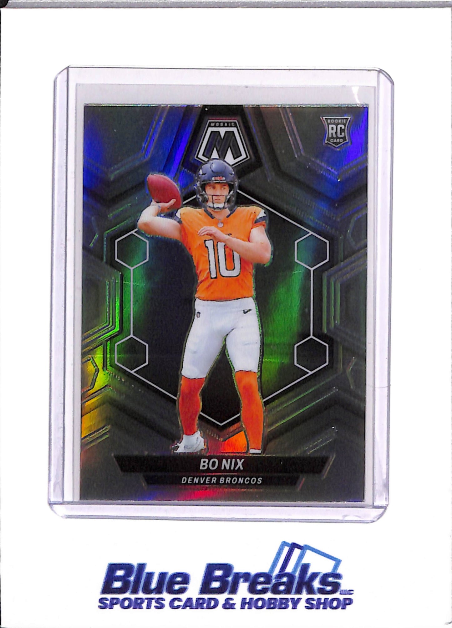 2024 Panini Mosaic - Bo Nix - Denver Broncos - Football - #312 - Refractor - Rookie