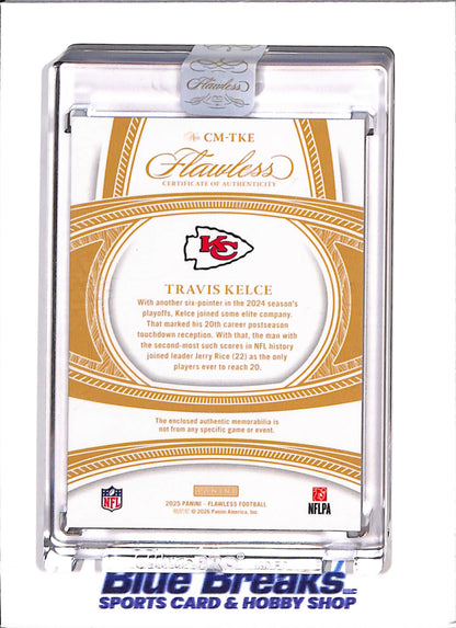 2025 Panini Flawless - Travis Kelce - Kansas City Chiefs - Football - 14/15 - Double Relic - #CM-TKE