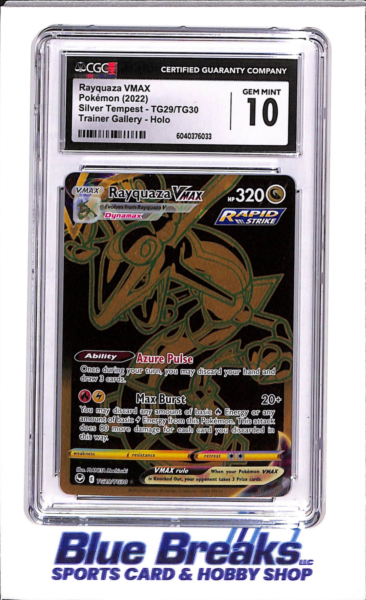 2022 Pokemon - Rayquaza VMax - Silver Tempest - TG29/TG30 - Trainer Gallery - Holo - CGC 10