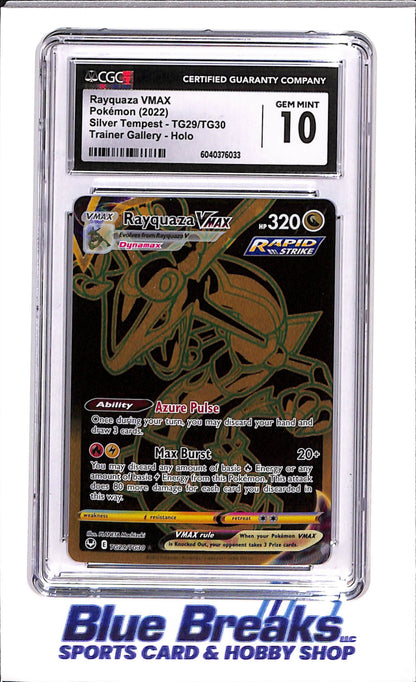 2022 Pokemon - Rayquaza VMax - Silver Tempest - TG29/TG30 - Trainer Gallery - Holo - CGC 10