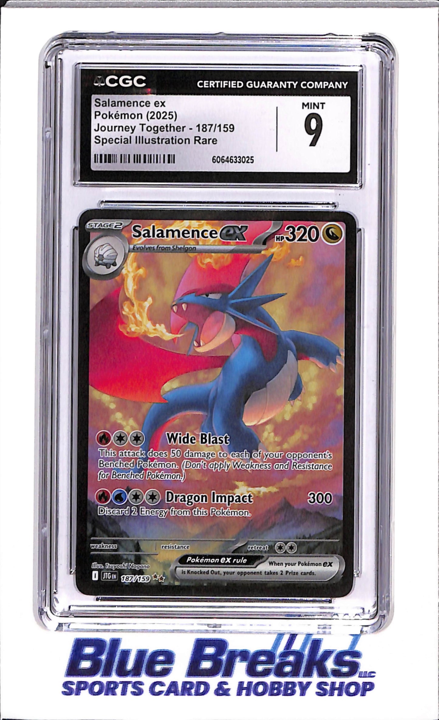 2025 Pokemon - Salamanca Ex - Journey Together - 187/159 - Special Illustration Rare - CGC 9