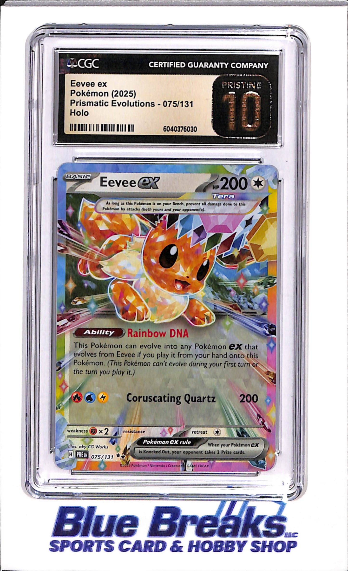 2025 Pokemon - Eevee Ex - Prismatic Evolutions - 075/131 - Holo - CGC Pristine 10