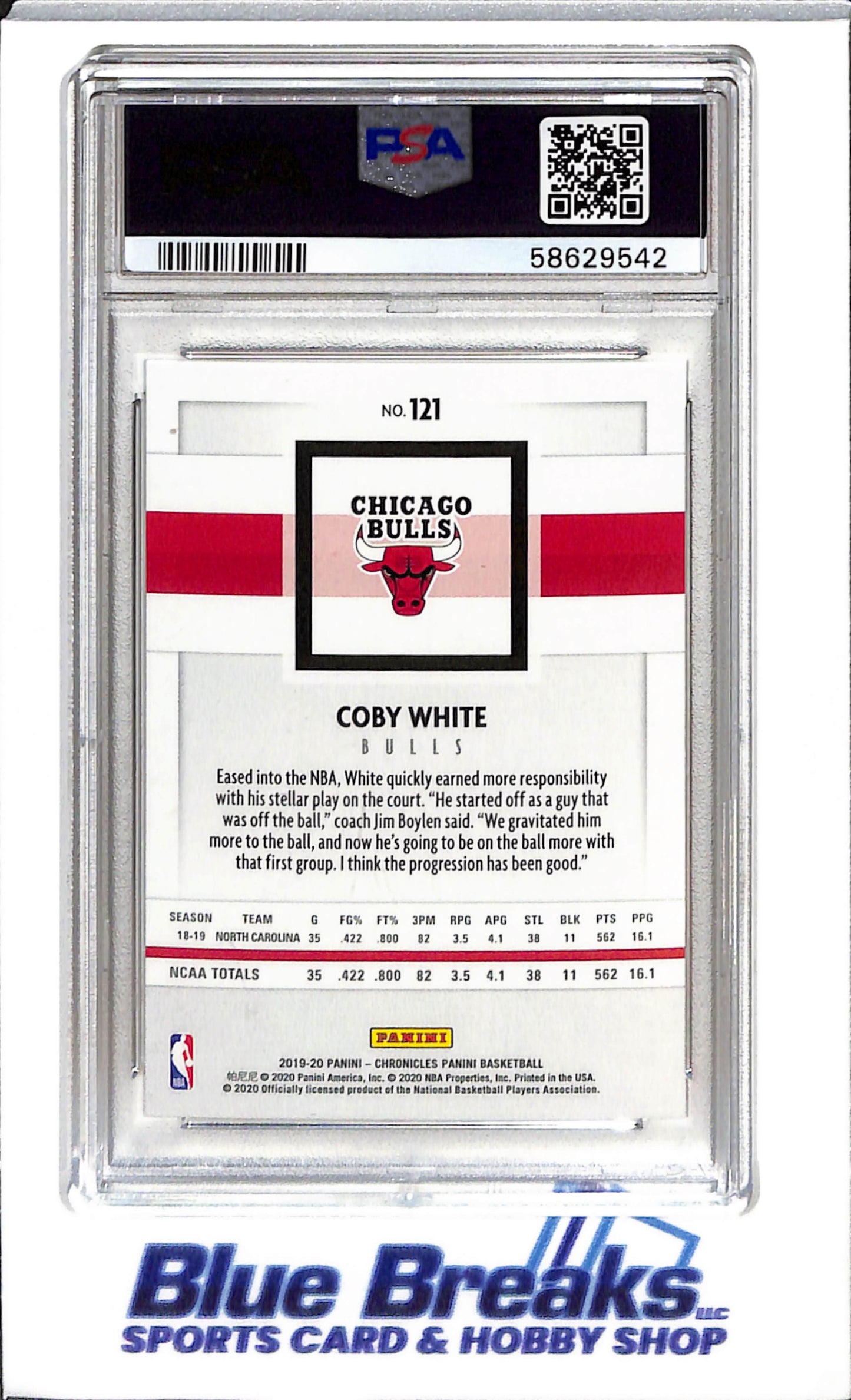 2019 Panini - Chronicles - Coby White - RC - #121 - basketball - Bulls
