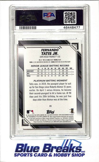 2019 Bowman - Platinum - Fernando Tatis Jr -RC - #23 - PSA 8 - baseball - Padres