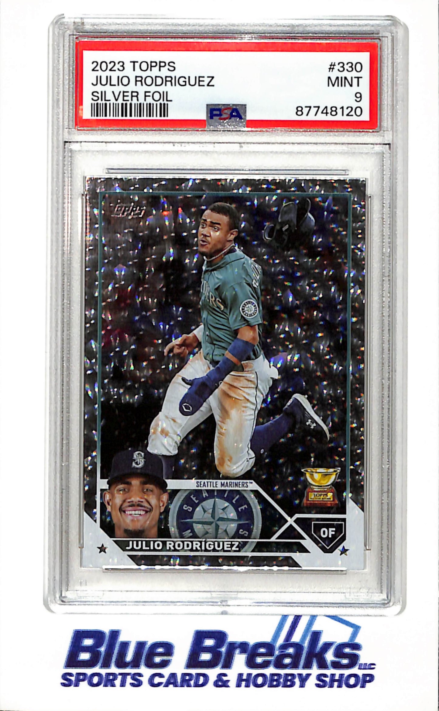 2023 Topps - silver foil - Julio Rodriguez - #330 - PSA 9 - baseball - Mariners