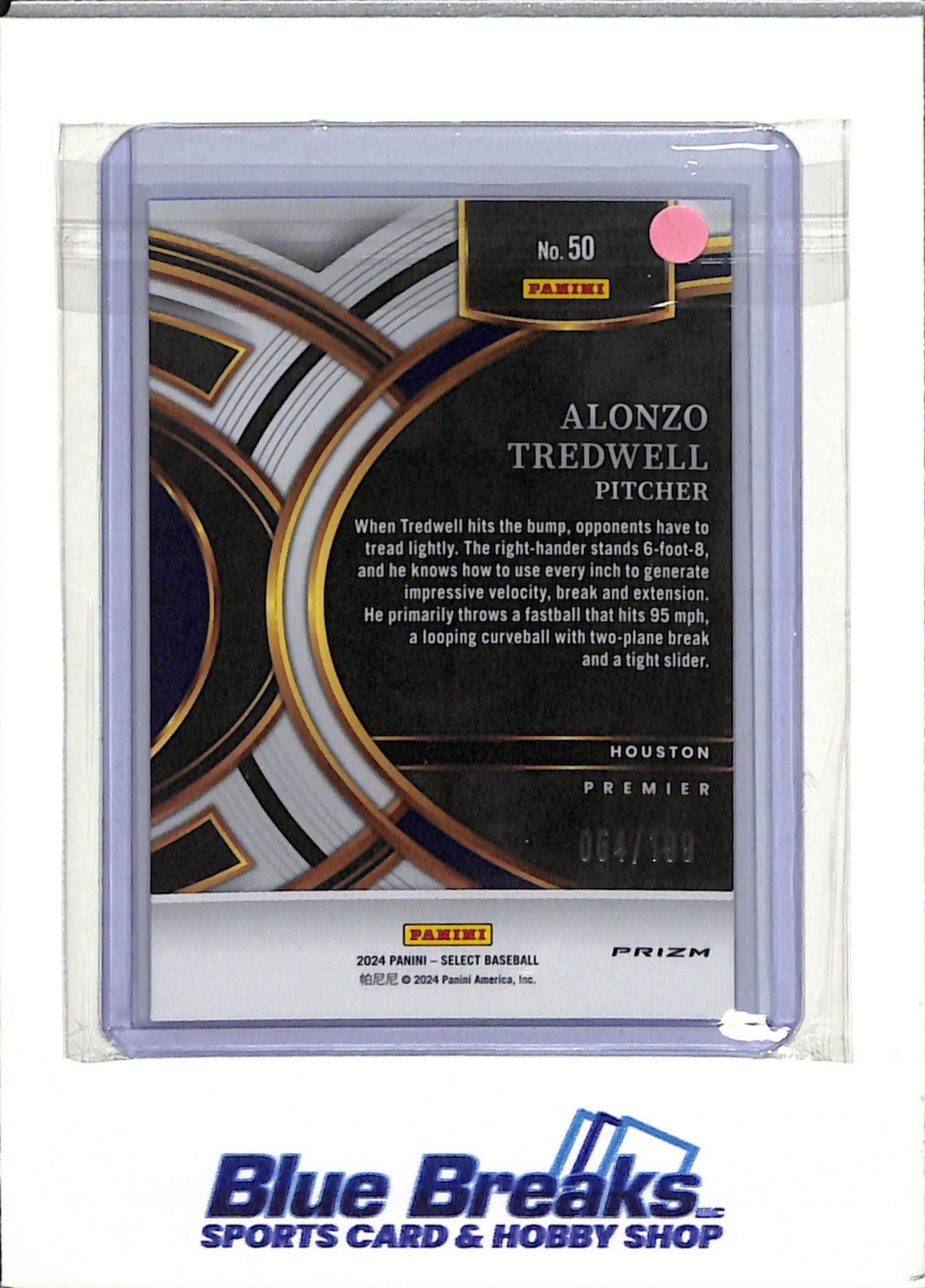 2024 Panini - Alonzo Tredwell - Houston Astros - Baseball - Select - Premier - #50 - 54/199 - Blue