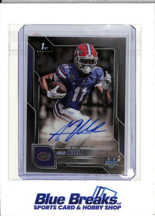 2025 Bowman - Aidan Mizell - Bowman University Chrome Football - Florida Gators -Auto - 1st - #BCA-AM
