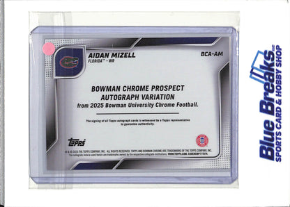 2025 Bowman - Aidan Mizell - Bowman University Chrome Football - Florida Gators -Auto - 1st - #BCA-AM