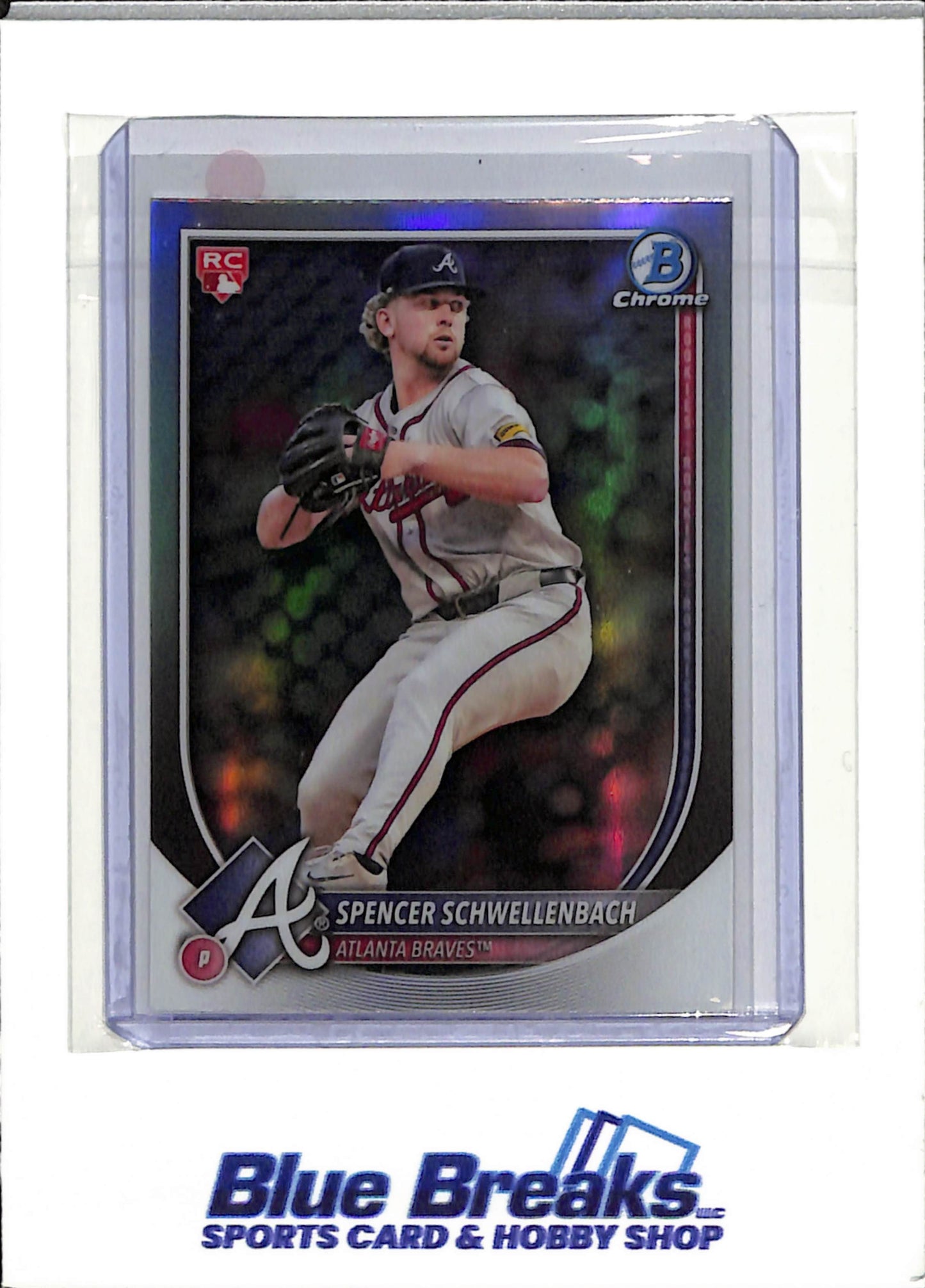 2025 Topps - Spencer Schwellenbach - Atlanta Braves - Baseball - Red Rookie Logo - #78 - Bowman Chrome