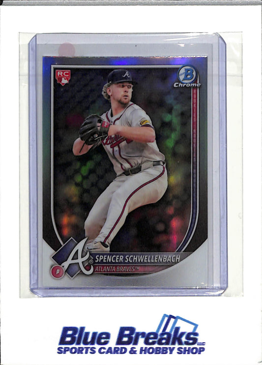 2025 Topps - Spencer Schwellenbach - Atlanta Braves - Baseball - Red Rookie Logo - #78 - Bowman Chrome
