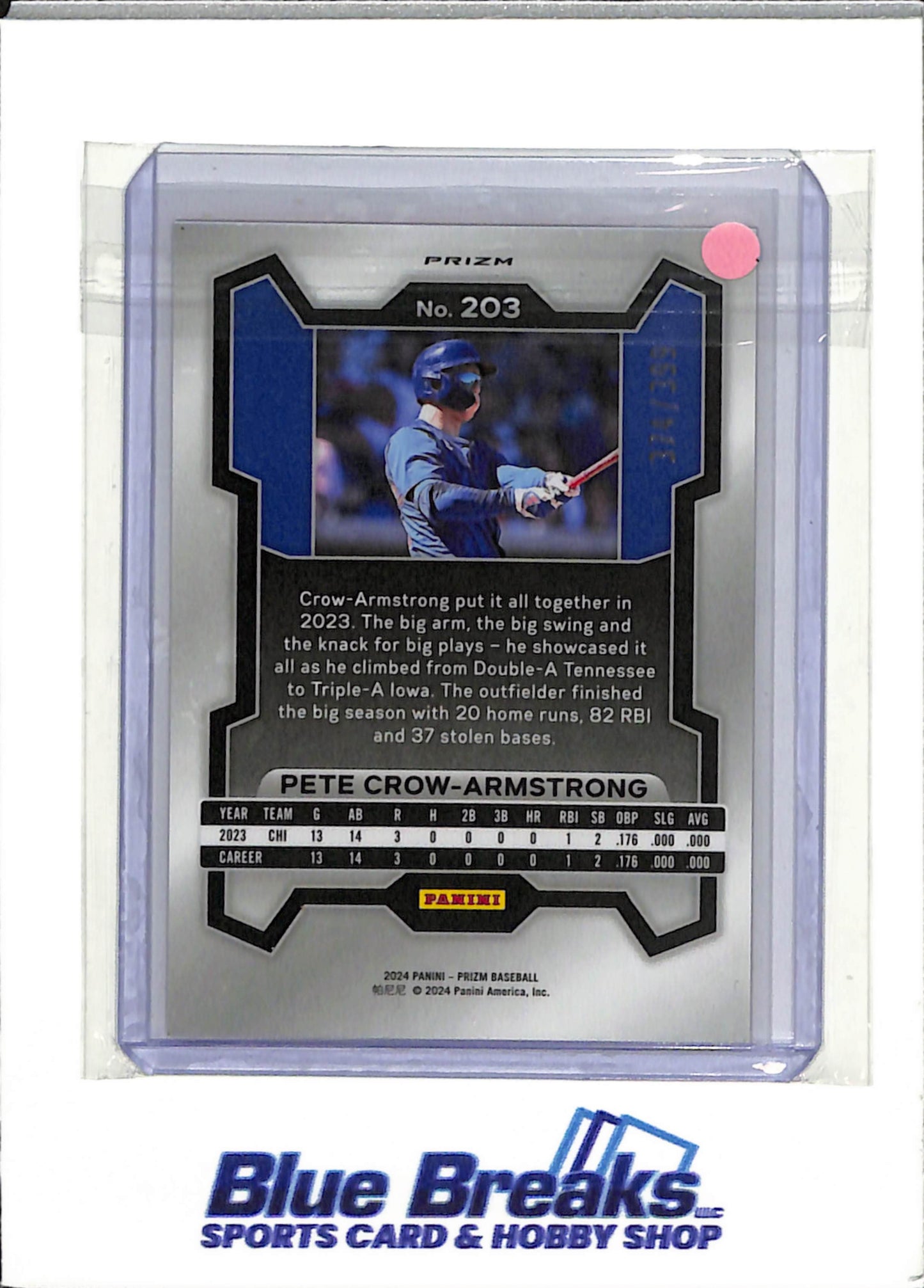 2024 Panini - Pete Crow-Armstong - Chicago Cubs - Baseball - Prizm - Red - Rookie- #203 - 374/399