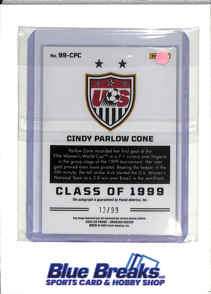 2024 Panini - Cindy Barlow Cone - Obsidian - USA NAtional Team - Soccer - Class of 1999 - 29/99