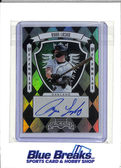 2025 Panini - Ryan Lasko - Oakland Athletics - Baseball - Crusade - Perennial Pennant - Green - Auto