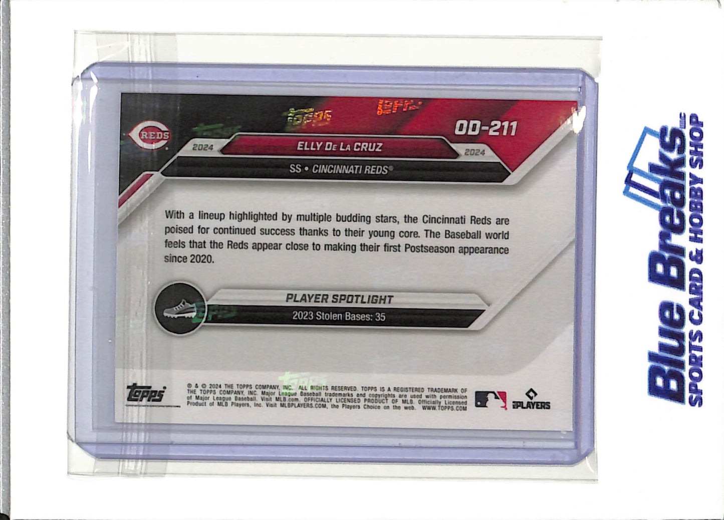 2024 Topps Now - Elly De La Cruz - Rookie - Cincinnati Reds - Baseball - #OD-211 - 76/199