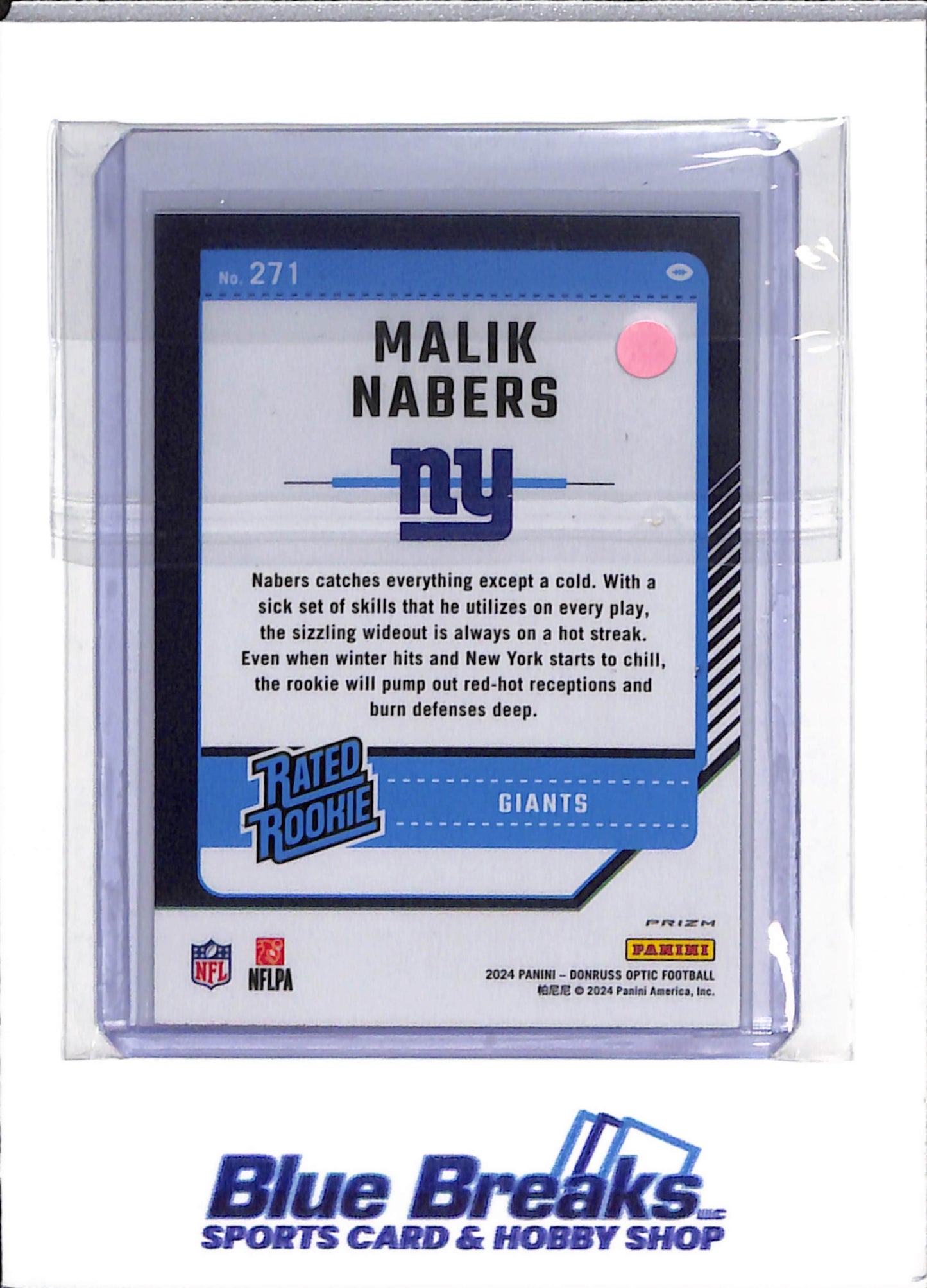 2024 Panini - Malik Nabers - New York Giants - Football - Rated Rookie - Donruss Optic - Purple - #271