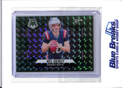 2024 Panini - Drake Maye - Mosaic - New England Patriots - Football - Green - Rookie - NFL Debut #273