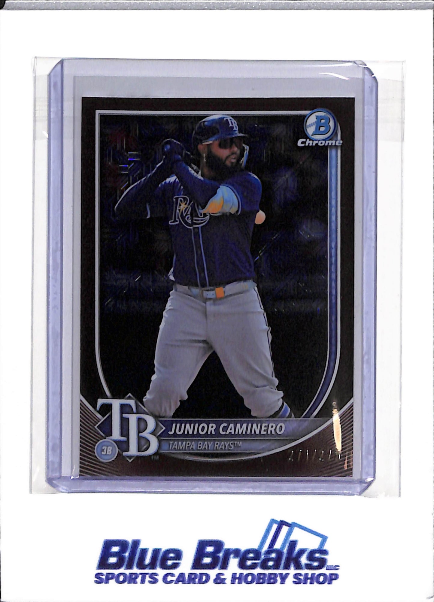 2025 Topps - Junior Caminero - Tampa Bay Rays - Bowman Chrome - #13 - 271/275 - Mojo Burgundy refractor