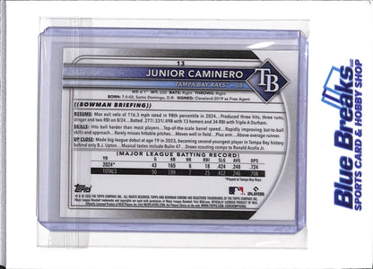 2025 Topps - Junior Caminero - Tampa Bay Rays - Bowman Chrome - #13 - 271/275 - Mojo Burgundy refractor
