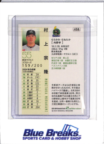 2024 BBM - Munetaka Murakami - Yakult Swallos - Chicago White Sox - Baseball - NPB - #458 - 2nd Version - 159/200