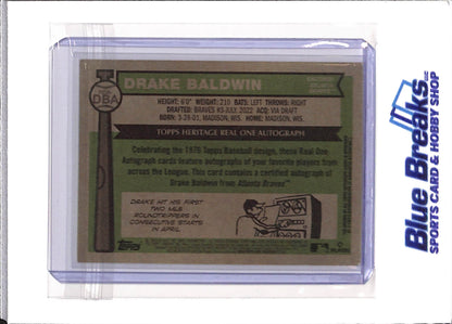 2025 Topps - Heritage - Drake Baldwin - auto - RC - #ROA-DBA - baseball - Braves