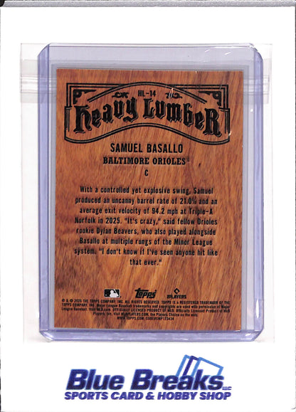 2026 Topps - Series 1 - Heavy Lumber - Samuel Basallo - RC - #HL-14 - baseball - Orioles