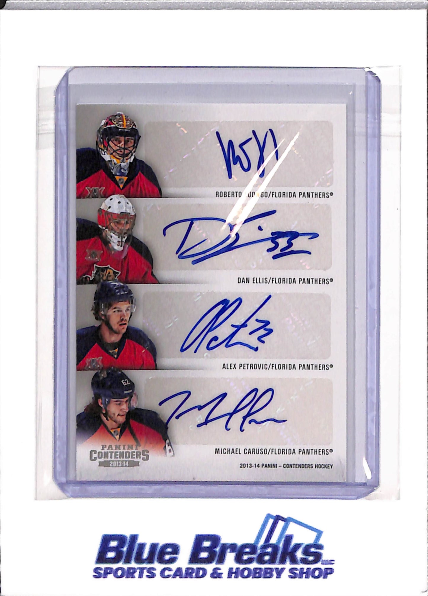 2013-14 Panini - Contenders - Luongo - Ellis - Petrovic - Caruso - Huberdeau - Barkov - Shore - Rheault - auto - #CB-FLA - hockey - Panthers