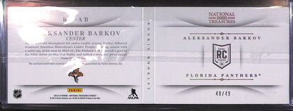 2013-14 Panini - National Treasures - Aleksander Barkov - auto relic - 48/49 - RC - #RB-AB - hockey - Panthers