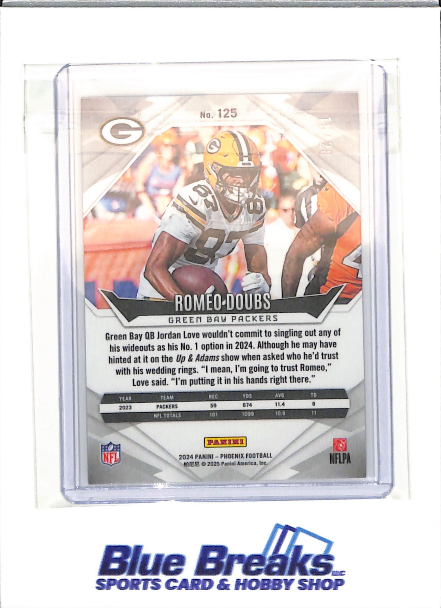 2024 Panini - Phoenix - teal - Romeo Doubs - 15/28 - #125 - football - Packers