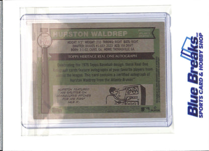2025 Topps - Heritage - High Number - Real One auto - Hurston Waldrep - auto - RC - #ROA-HW - baseball - Braves