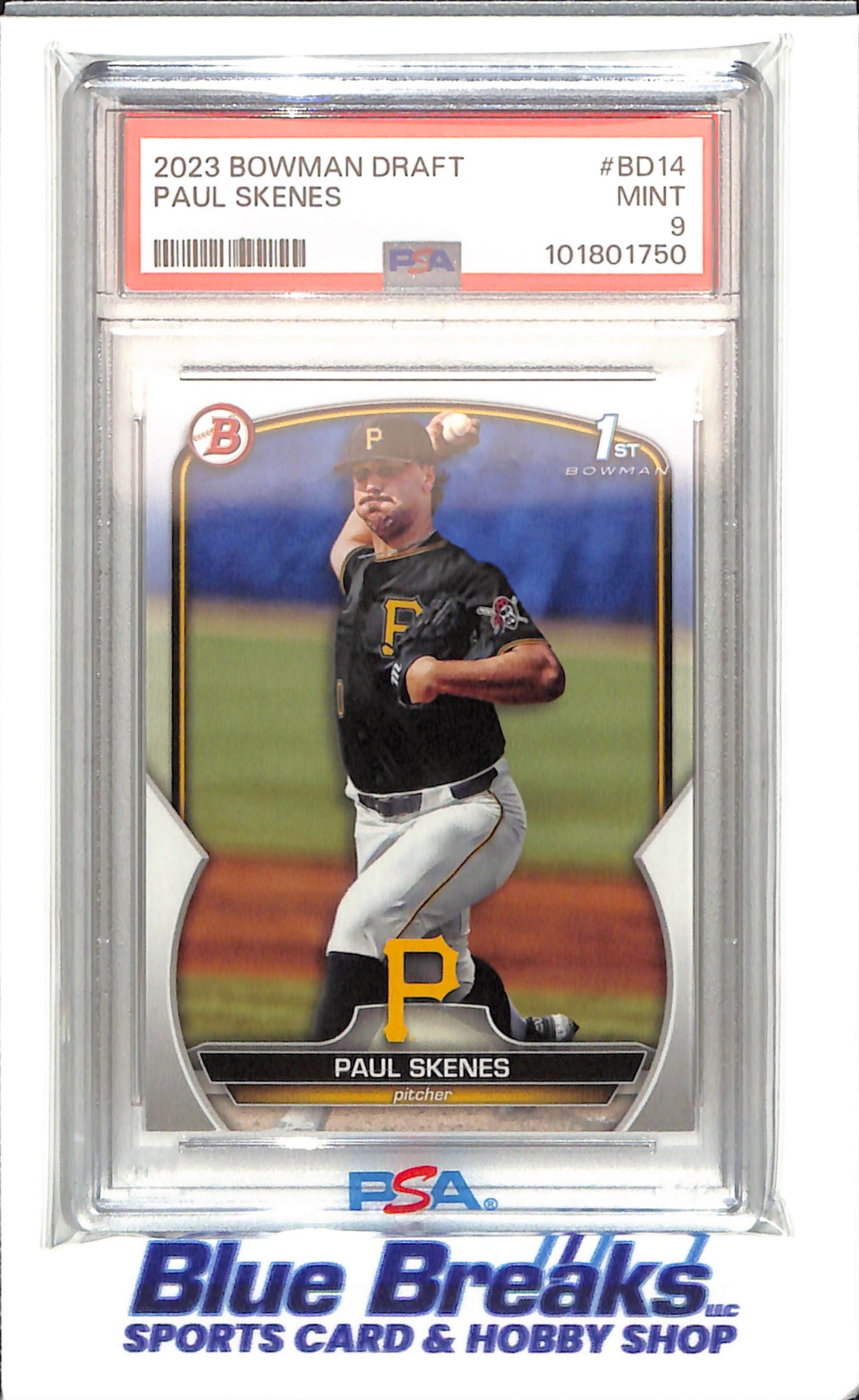 2023 Bowman - Draft - 1st Bowman - Paul Skenes - #BD-14 - PSA 9 - baseball - Pirates