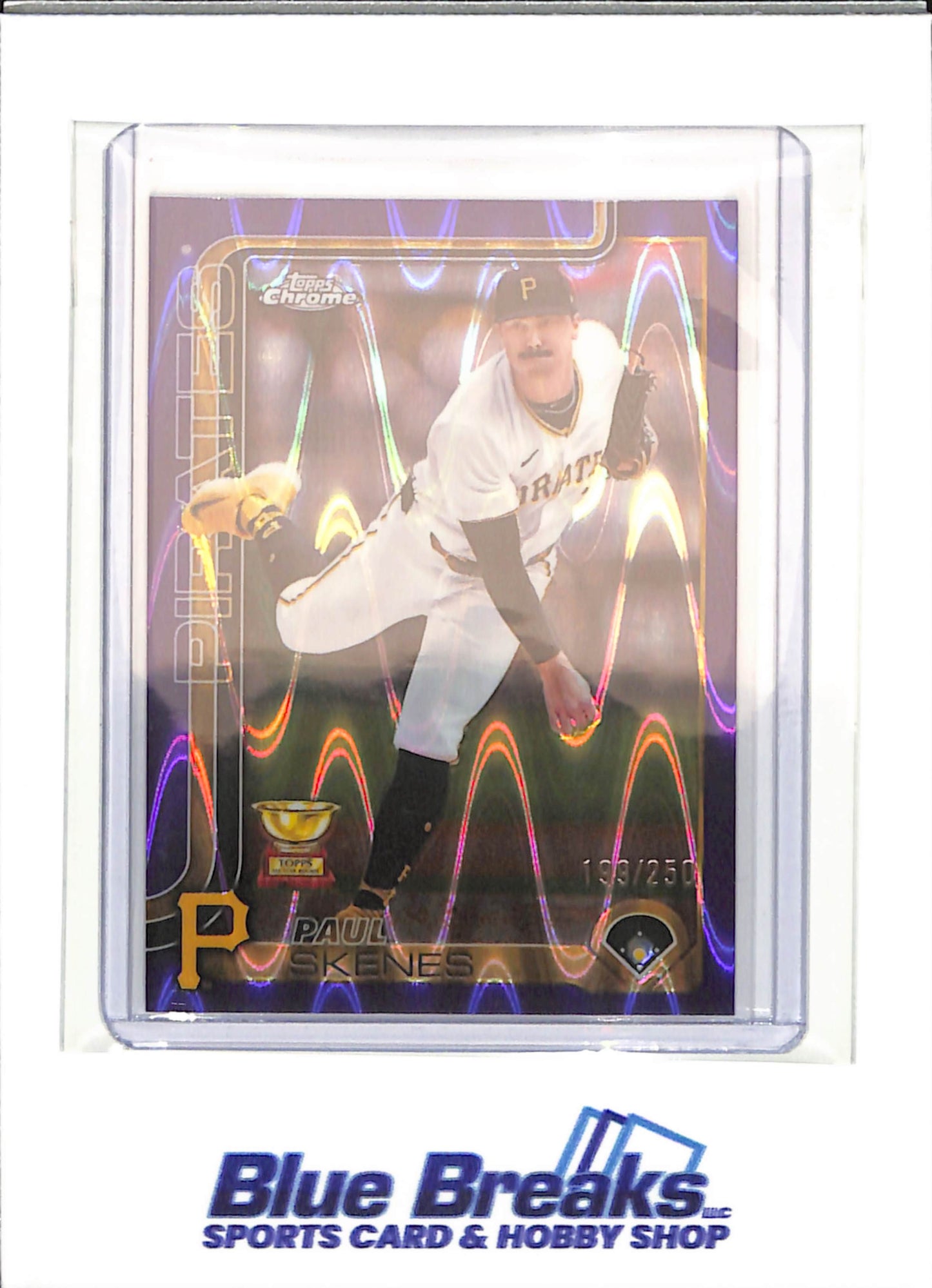 2025 Topps Chrome - purple raywaved - Paul Skenes - 199/250 - #300 - baseball - Pirates