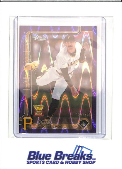 2025 Topps Chrome - purple raywaved - Paul Skenes - 199/250 - #300 - baseball - Pirates