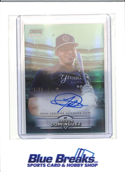 2025 Topps - Stadium Club - turquoise - Jasson Dominguez - auto - 19/99 - #SCCA-JD - baseball - Yankees