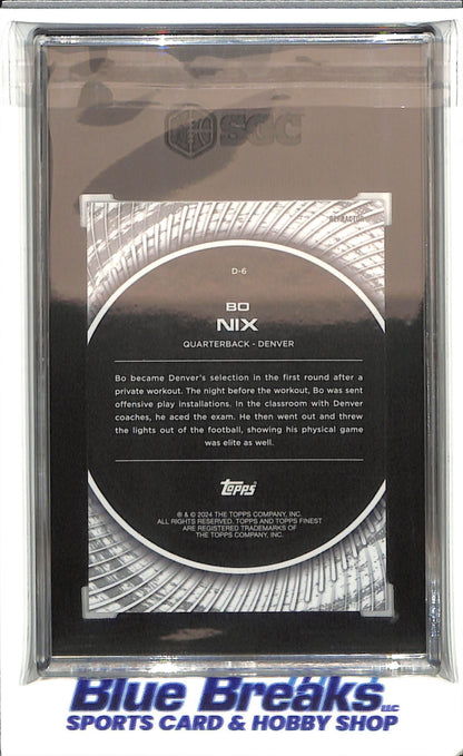 2024 Topps - Finest - Debuts - refractor - Bo Nix - RC - #D-6 - SGC 10 - football - Broncos