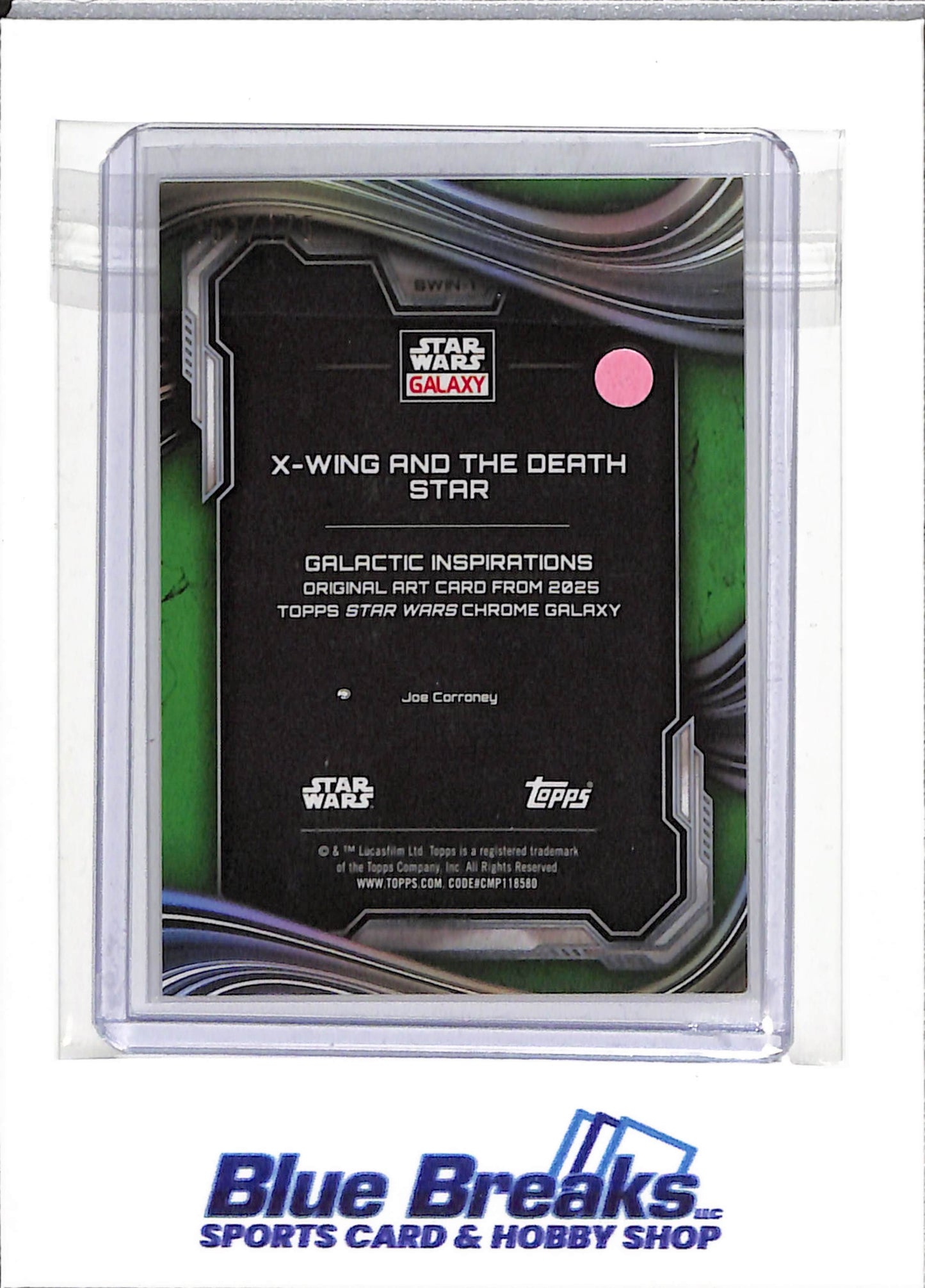 2025 Topps - Star Wars Galaxy - blue raywave refractor - X-Wing and the Death Star - 151/175 - #SWIN-1 - entertainment