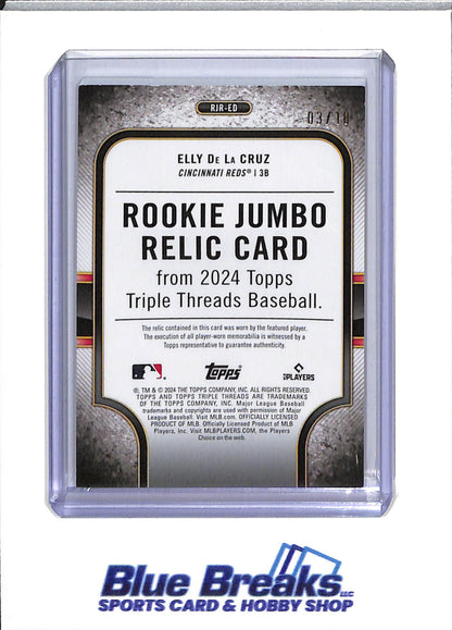 2024 Topps Triple Threads - Elly De La Cruz - rookie jumbo relic - 03/18 - RC - #RJR-ED - baseball - Reds