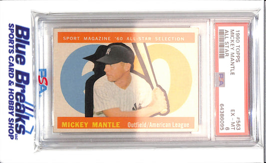 1960 Topps - All Star - Mickey Mantle - #563 - PSA 6 - Yankees