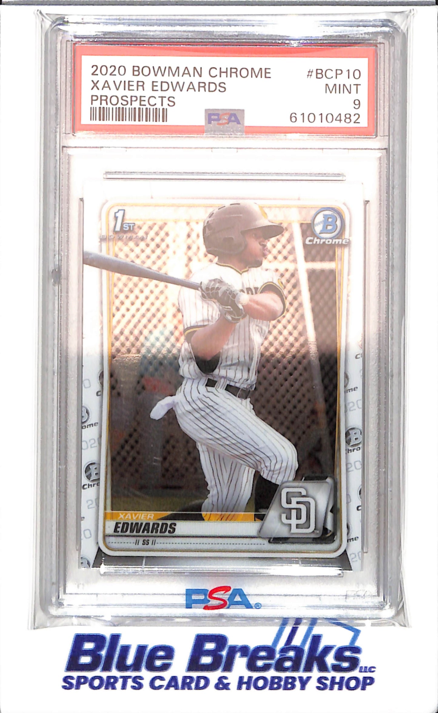 2020 Bowman Chrome - 1st Bowman - Prospects - Xavier Edwards - #BCP-9 - PSA 9 - baseball - Padres