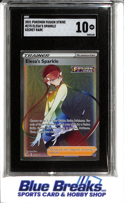2021 Pokémon - Fusion Strike - Secret Rare - Elesa's Sparkle - #275 - SGC 10