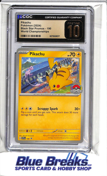 2024 Pokémon - World Championships - Black Star Promos - Pikachu - #190 - CGC Pristine 10