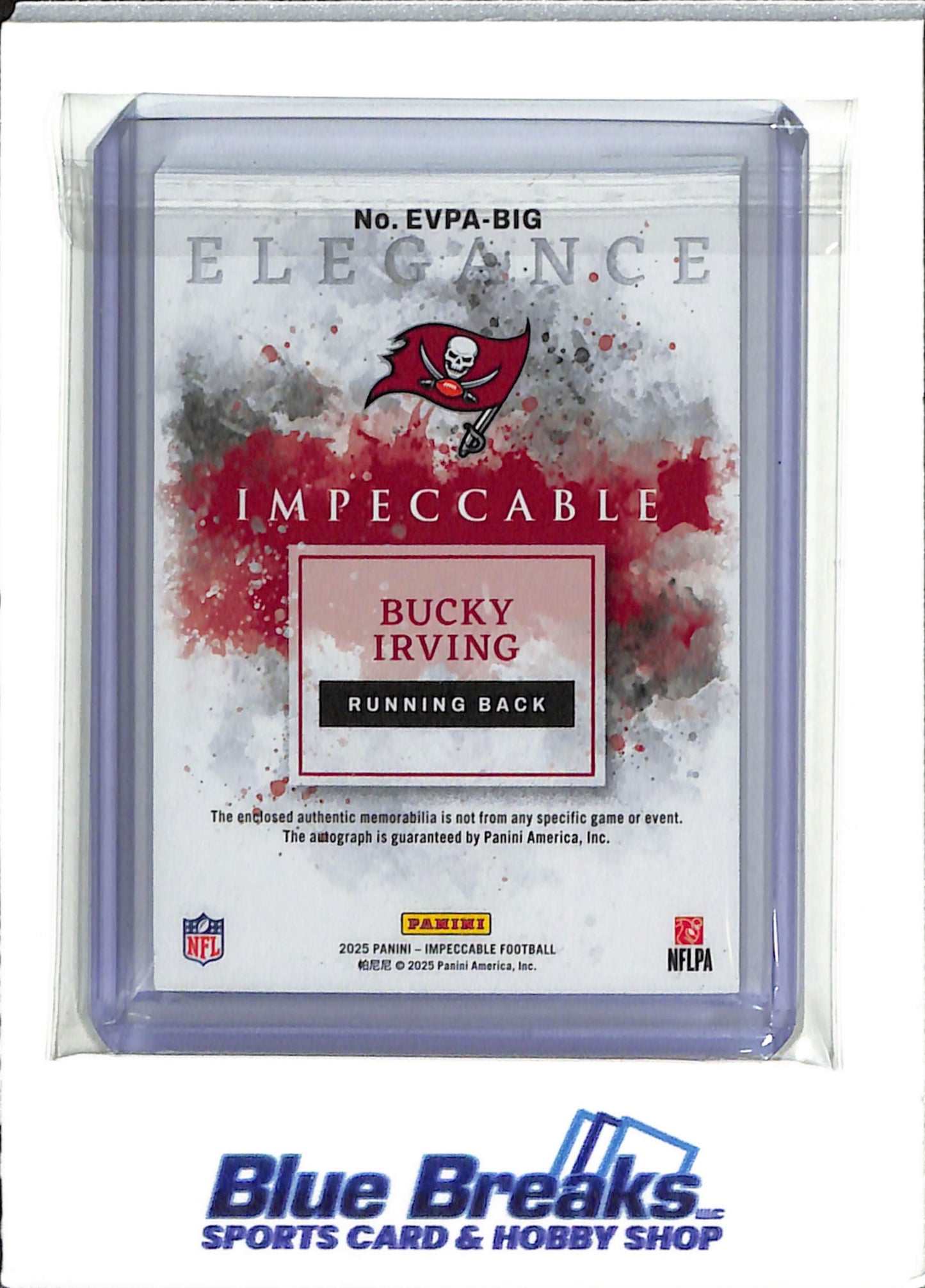 2025 Panini - Impeccable - Elegance - Bucky Irving - relic - auto - 06/75 - #EVPA-BIG - football - Buccaneers