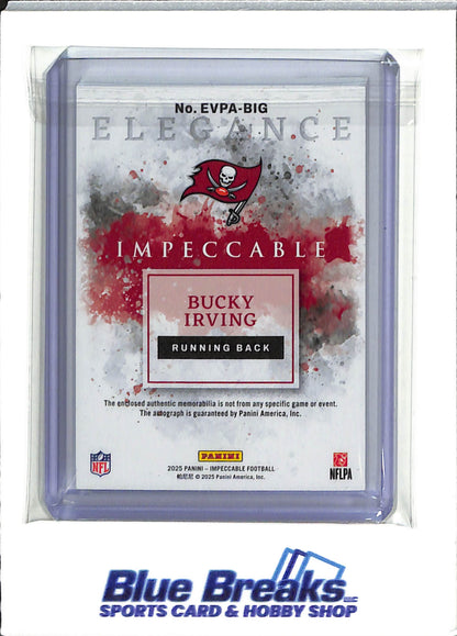 2025 Panini - Impeccable - Elegance - Bucky Irving - relic - auto - 06/75 - #EVPA-BIG - football - Buccaneers