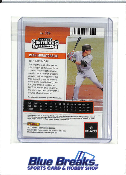 2021 Panini - Contenders - Rookie Ticket - Ryan Mountcastle - auto - RC - #105 - baseball - Orioles - drop
