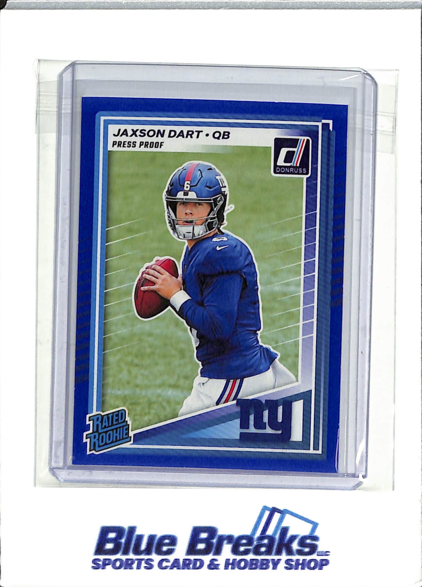 2025 Panini - Donruss - blue - Press Proof - Rated Rookie - Jaxson Dart - #400 - football - Giants - drop